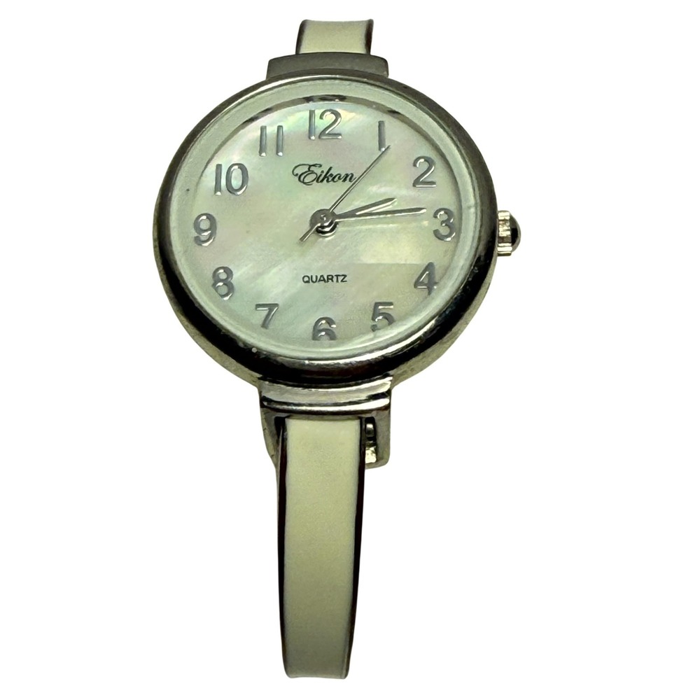 Eikon Watch Womens White Dial Quartz Bangle Bracelet Japan Movt 5044 SMJ-615